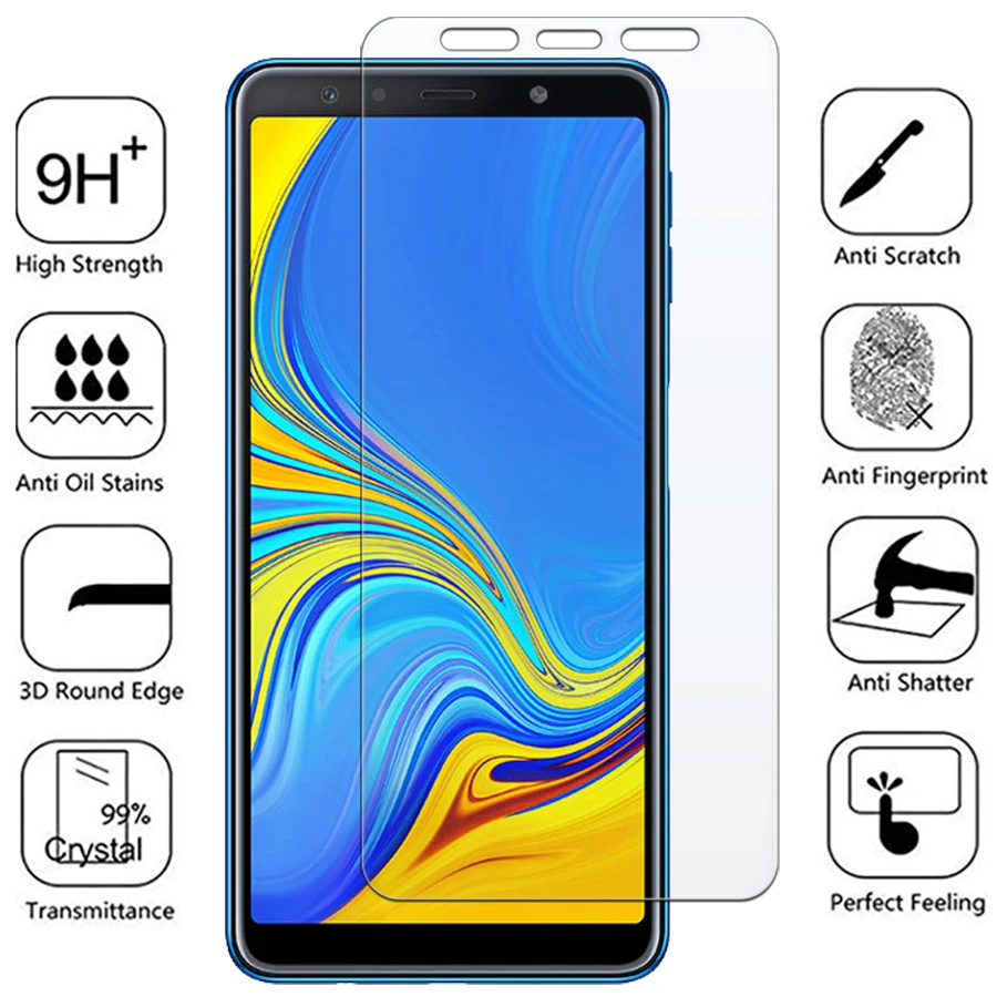 Защитное стекло для Samsung galaxy a 7 2018 a7 пленка защиты экрана 7a a72018 galaxya7 закаленное