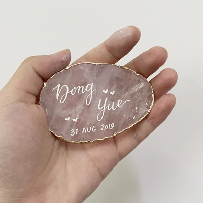 Custom name Индивидуальные натуральный агат ювелирные изделия каботажное судно для годовщины помолвки вечерние именная табличка на заказ в виде жениха и невесты подарок для невесты для свадьбы - Цвет: Custom name
