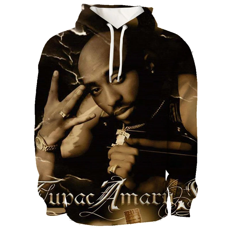 Rapper 2Pac Tupac Hoodies Women Sweetshirt Casual Sudaderas Men Women Tupac Printing Clothing Cool Sportswear For Teens Pullover