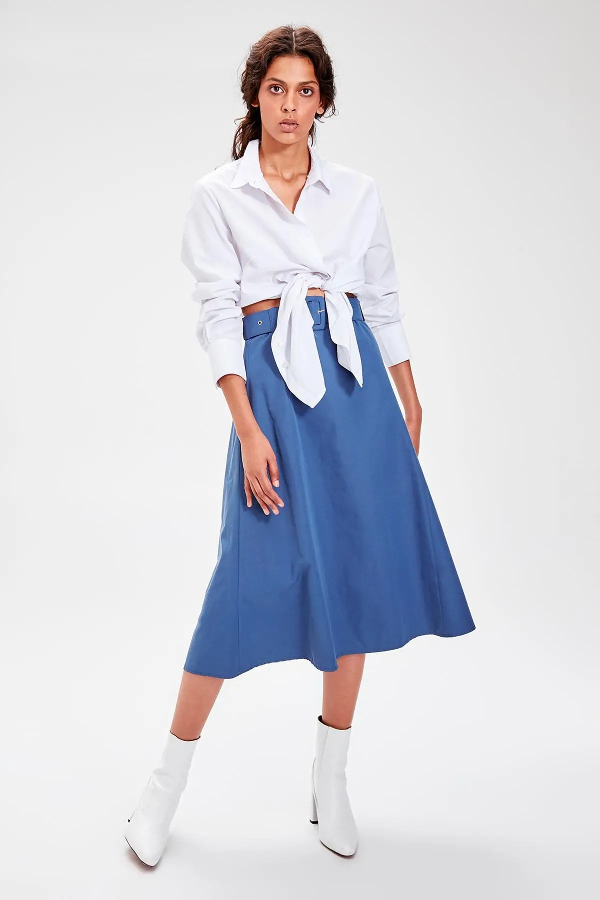 Trendyol Индиго юбка с деталями TWOAW20ET0098