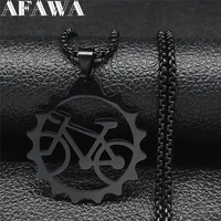tires bicycle stainless steel long chain necklaces womenmen black color charm necklaces jewelry collar hombre bicicleta n4108s1