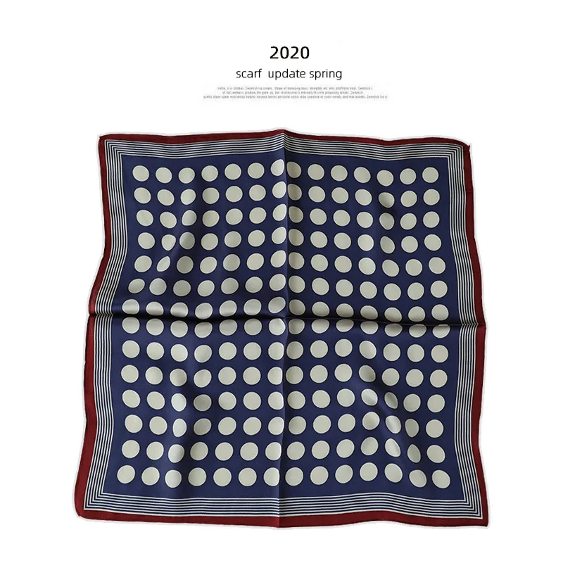 

2020 Dot 100% Mulberry Silk Winter Scarf Hijab Small Square Scarves Hijab Brand Female Bandana Foulard Poncho Pashmina Shawls