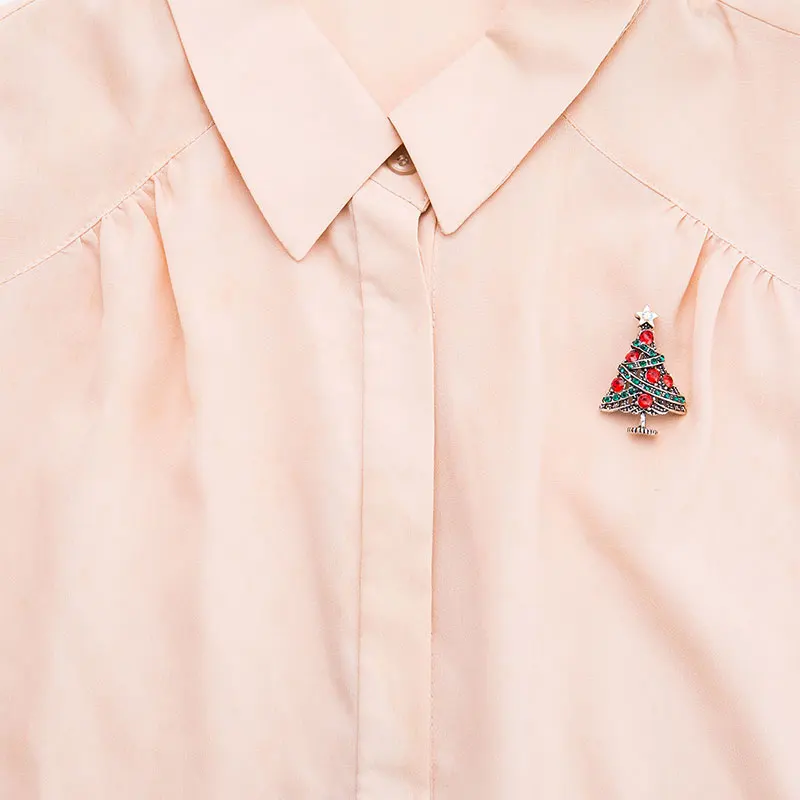 Новая Брошь со стразами в виде рождественской елки модная Рождественская брошь