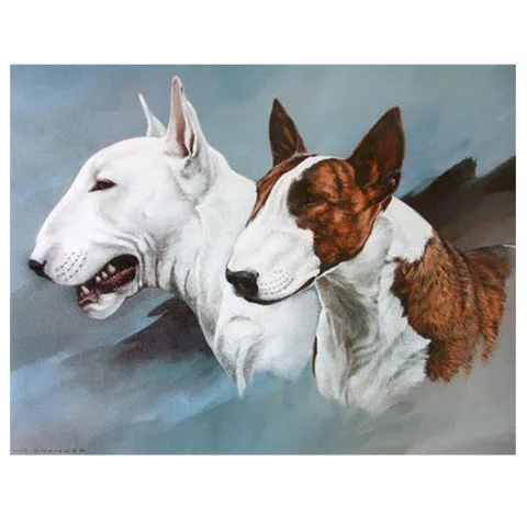Алмазная картина с рисунком Бультерьера, домашних животных, милой собаки, полная вышивка, квадратная, круглая, 5D, мозаика «сделай сам», картина, искусство, декор FC583