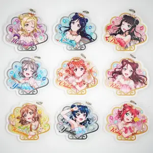 Акриловый брелок для ключей Love Live Lovelive Sunshine Aqours аниме Yoshiko Chika Hanamaru You Dia, рубин, Рико, кэнан, Мари, Русалка