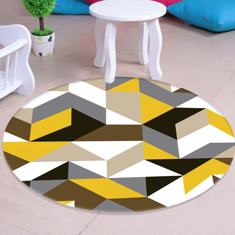 Современный ковер в скандинавском стиле коврик желтого и коричневого цветов