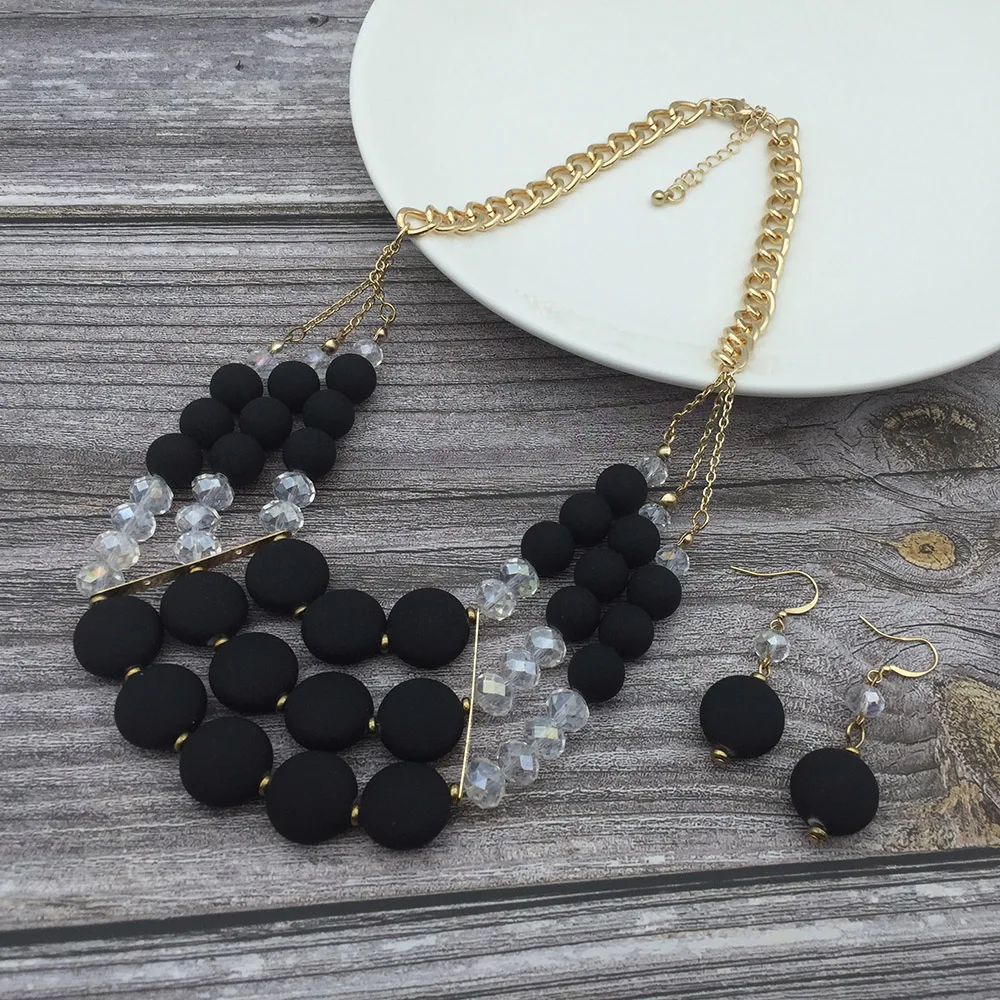 Модная Новая Элегантная желтая розовая черная инструкция акриловая бусина колье