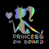 car stickers princess on board car bumper girl child stickers and decals decorations door body window kk vinyl decal 1613cm
