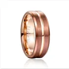 Мужское кольцо из карбида вольфрама, розовое золото, середина, ширина 8 мм, без гравировки