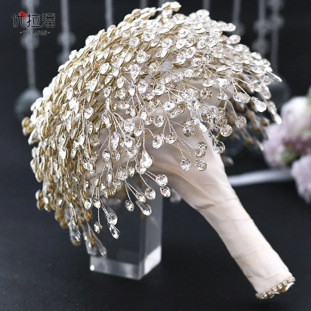 

Wedding Birthday Accessories Bridal Holding Flower Special Sparkling Rhinestone Bouquets Wedding Photography Flowers