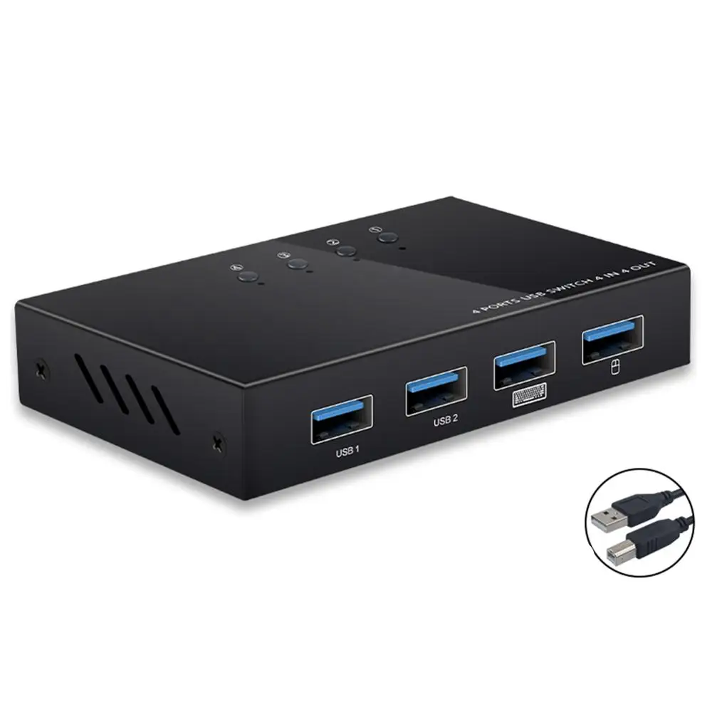 USB-переключатель KVM Switch Box 4 USB 2 0 разделитель для ПК разветвитель клавиатуры мыши с