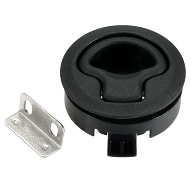 

2Pcs Black Nylon No Key Flush Boat Marine Latch Flush Pull Latches Slam Lift Handle Deck Hatch Marine Hardware