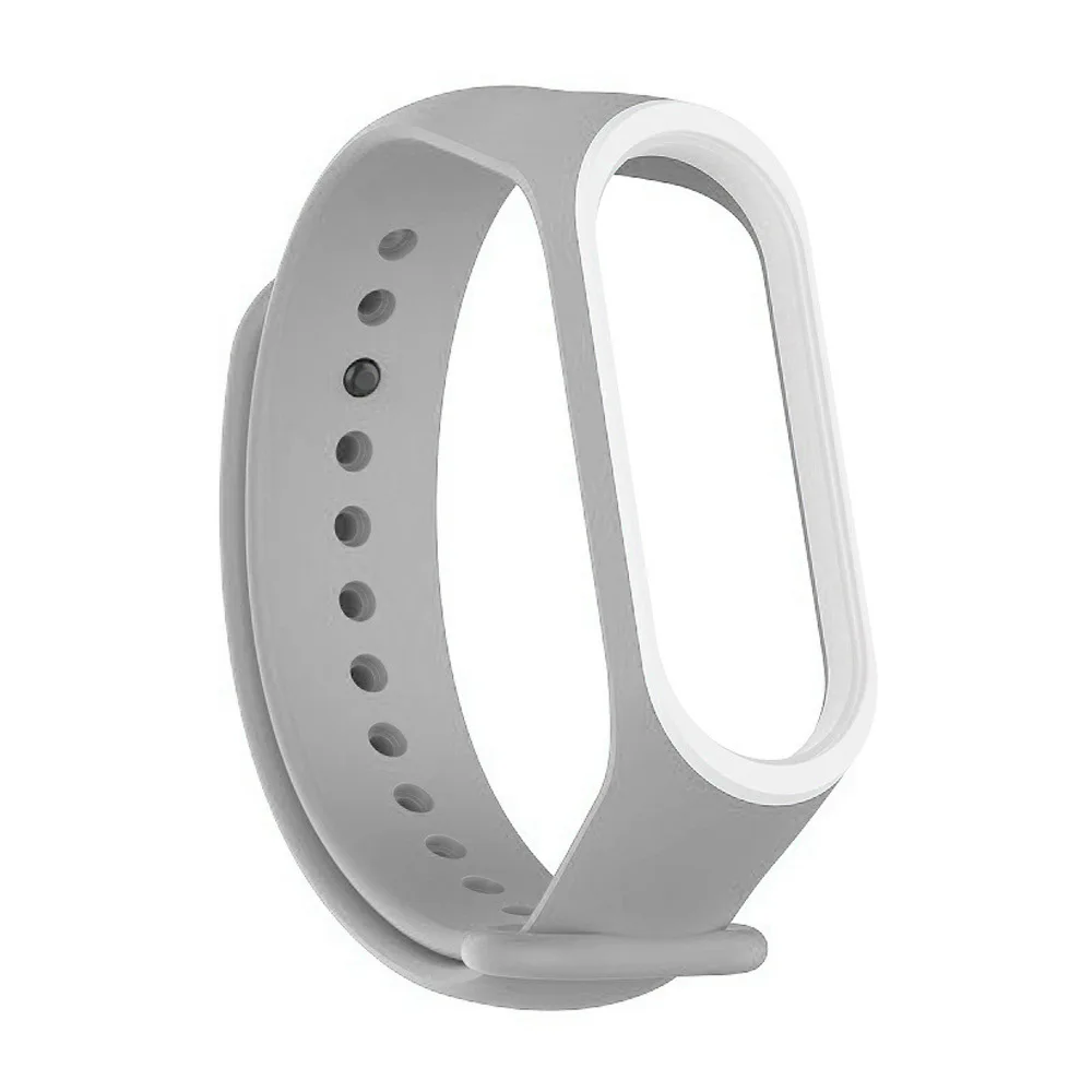 Мягкий спортивный браслет для xiaomi mi Band 3 4 ремешок для часов Силиконовый ремешок для xiaomi mi band 3 4 браслет mi band 4 3 ремешок - Цвет ремешка: grey white