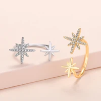 kose stylish celestial star stackable rings in gold and white gold plated for girls and women trendy kpop 2021