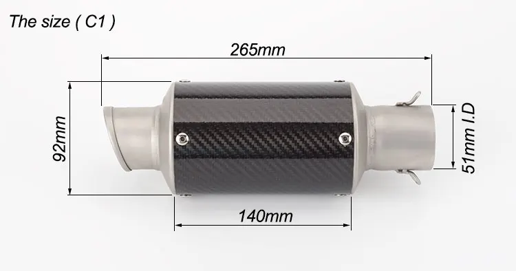 Универсальный Модифицированная выхлопная труба мотоцикла 51 мм глушитель из