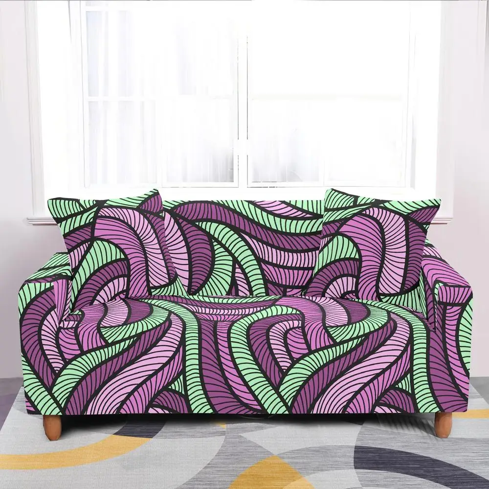 

Colorful Irregular Geometric High stretch 1/2/3/4 seat Non-slip Sofa Cover L Shape Slipcover For Dining Living Room