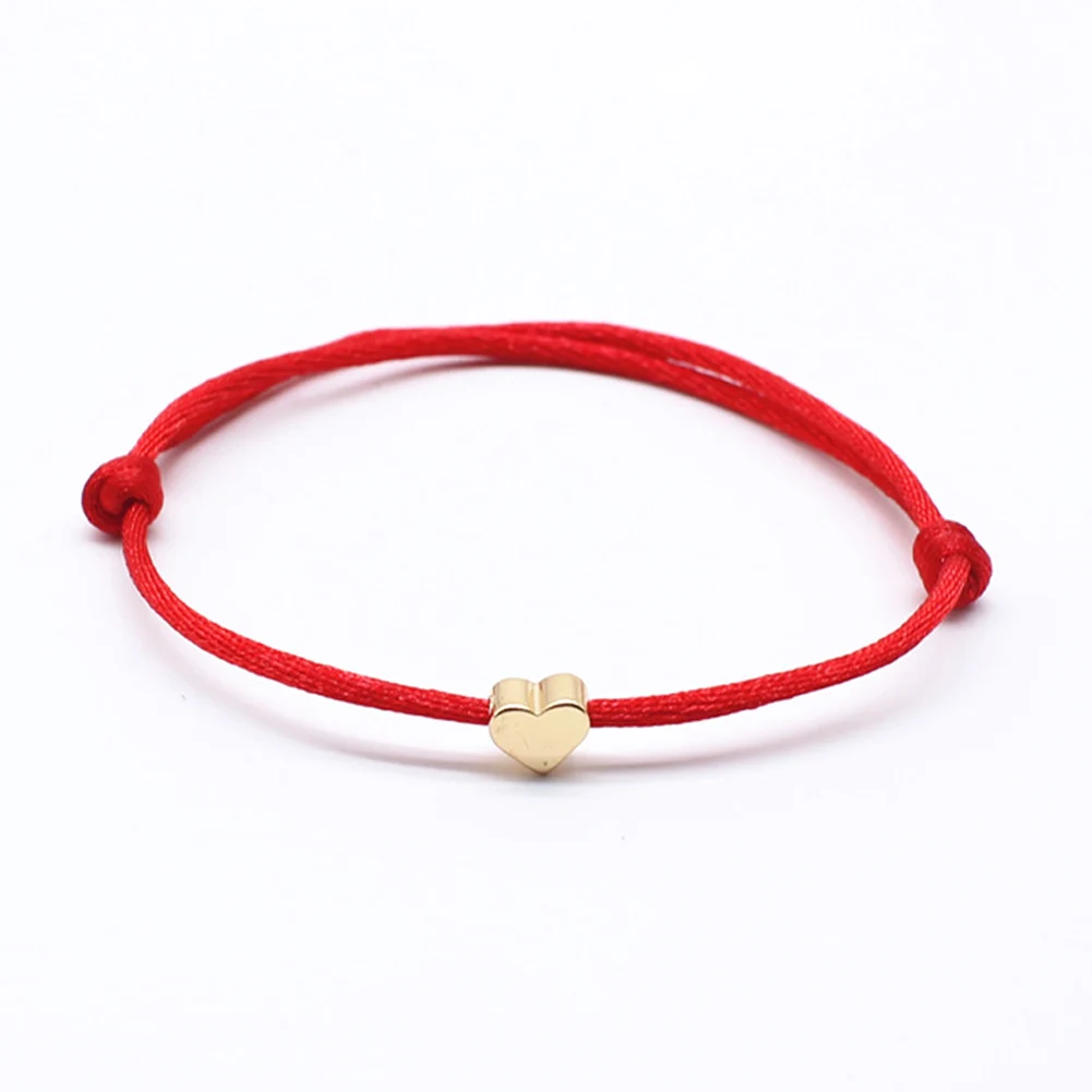 

Love Heart Charm Bracelet Women Men Lovers' Wish Good Lucky Red String Braided Adjustable Couple Bracelets Friendship Jewelry