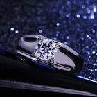Мужское классическое кольцо inbeaut с муассанитом, Муассанит 1 карат, 925 мм, серебро 6,5 пробы