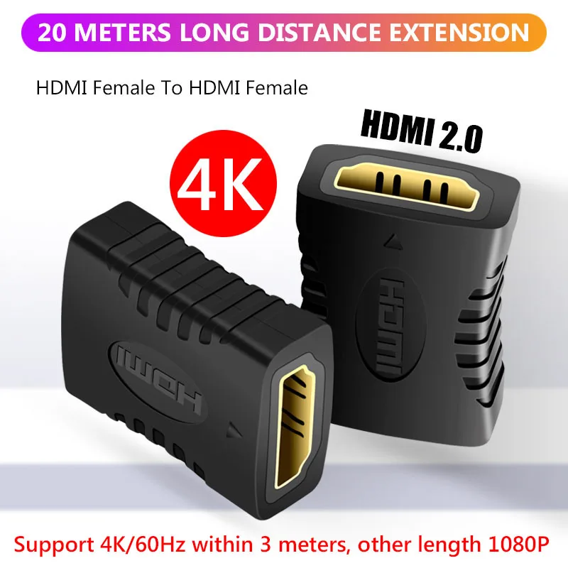 2 шт. 4K HDMI-совместимый удлинитель кабеля адаптер мама-мама для PS4 PS3 PC TV Box монитора