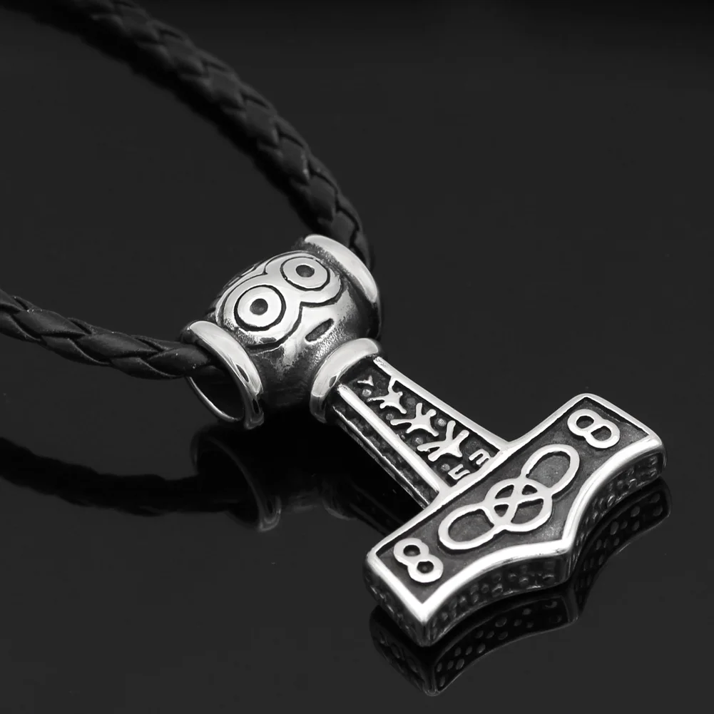 316L нержавеющая сталь норвежский викинг торс молоток лицо амулет MJOLNIR кулон