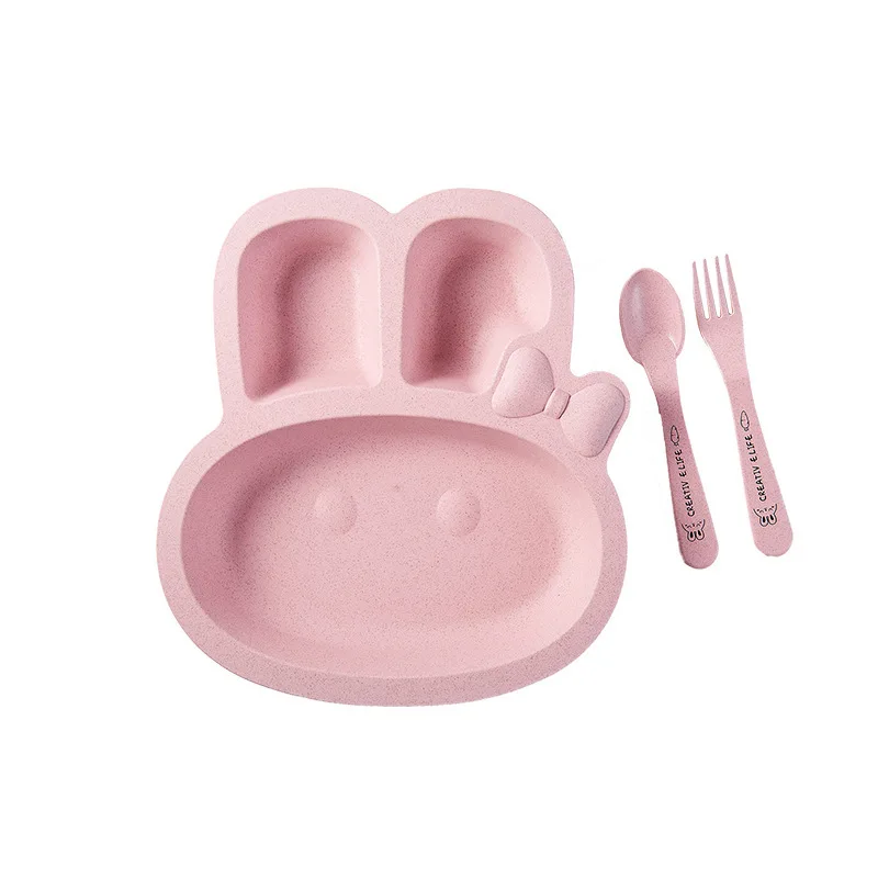 3 шт. набор детской посуды пшеничная солома Пищевой Милый мультяшный Набор