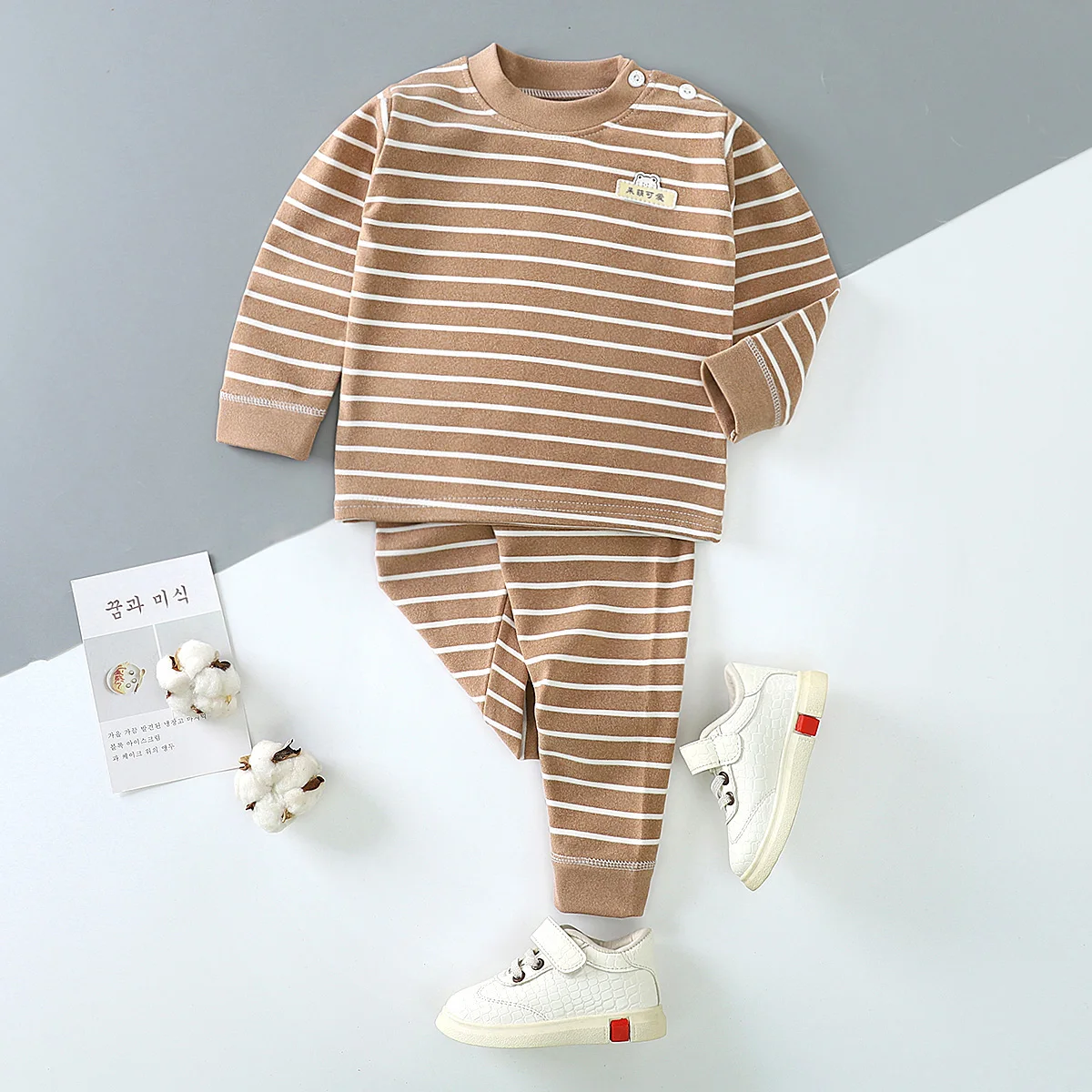

Children's T-shirt Girls Long Sleeve Baby Tops Boys Striped Teen Jackets Baby Suit Underwear 0-8 Years Old Boys Girls