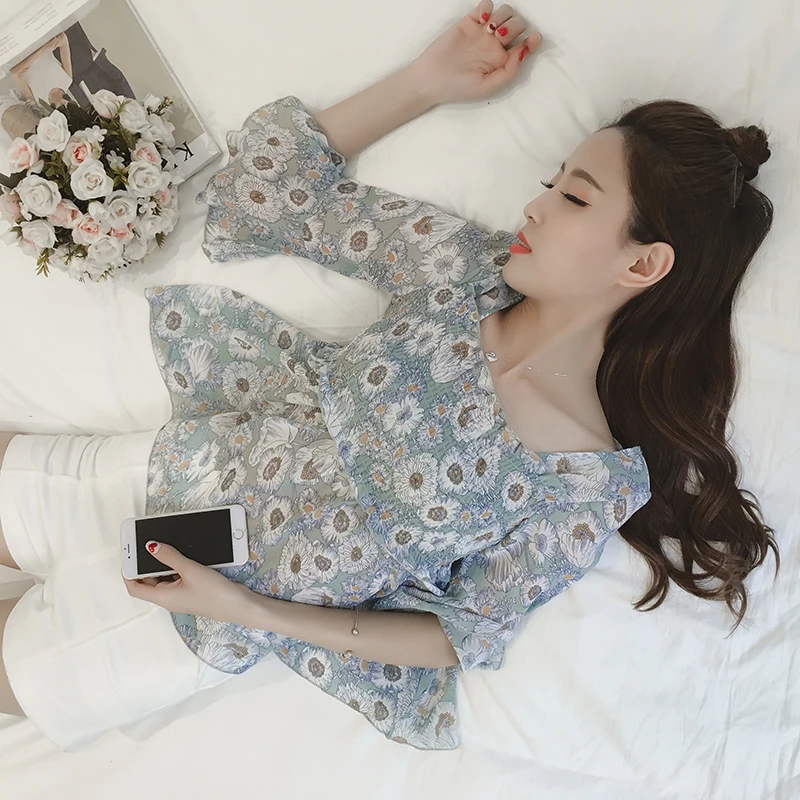 повседневные блузы с оборками топы Новые открытые укороченные женские блузки