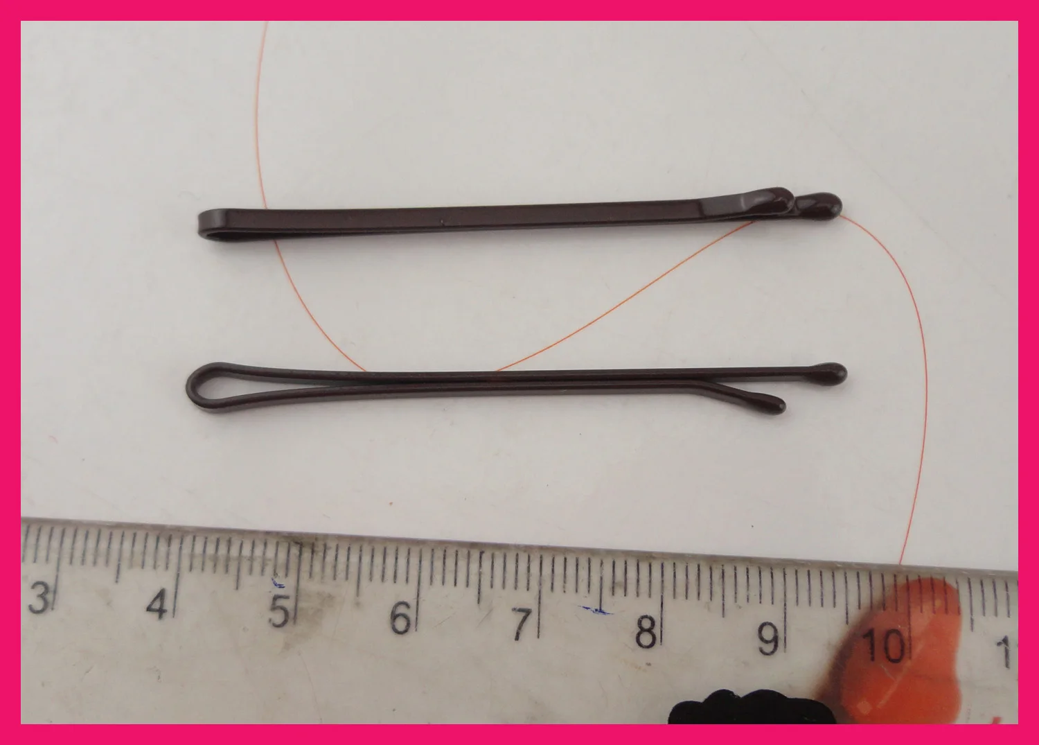50PCS 2.0mm*55mm Dark Brown Flat plain Metal bobby pins with smooth enamel round tips at nickle free &amplead hair slides |