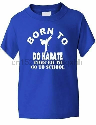 Спортивная детская футболка Born To Do Karate для мальчиков и девочек подарки размеры От