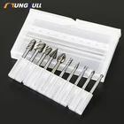 Фреза из быстрорежущей стали, 10 шт, фреза с хвостовиком 18 дюйма (3 мм) для роторных инструментов сделай сам, для гравировки и резьбы по дереву