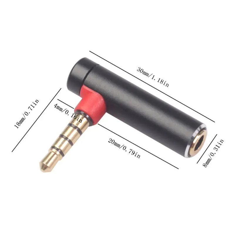 

3.5mm Male to Female Adapter 90 Degree Right Angle Converter L-shaped Elbow