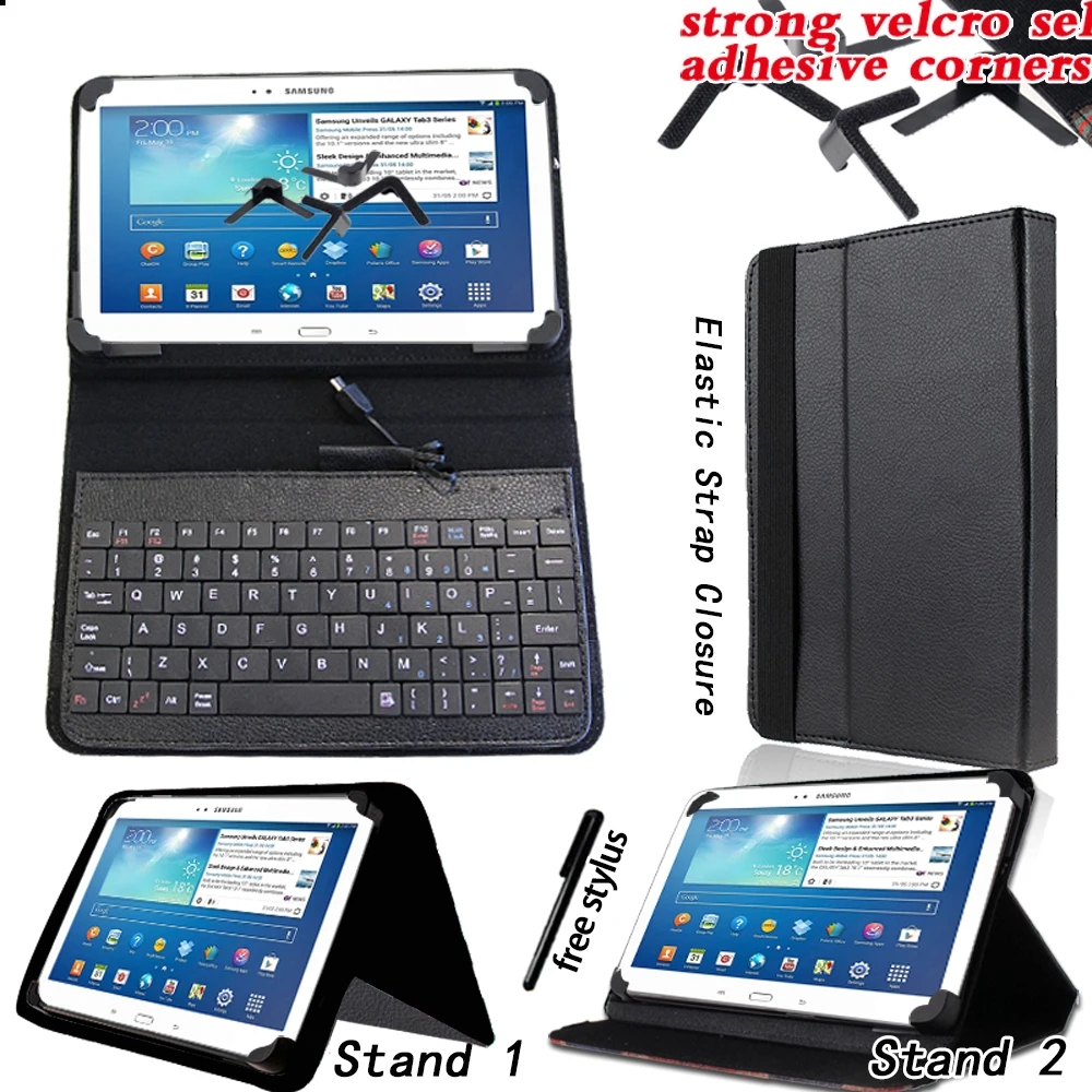 Складная Кожаная подставка для планшета Чехол-книжка Проводная клавиатура