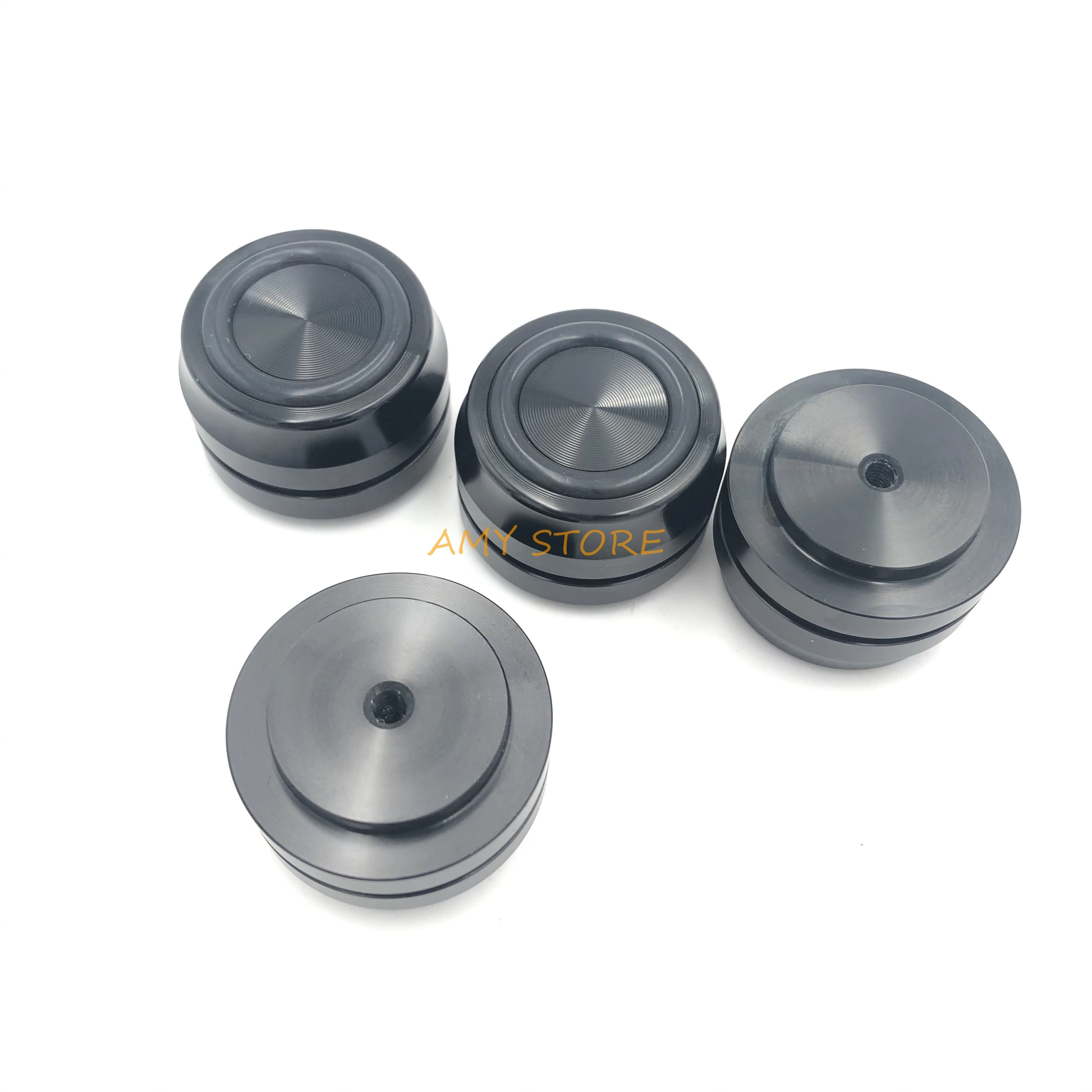 

4 шт. цвета черный/серебристый Алюминий средства ухода за кожей стоп ног коврик для аудио усилитель Динамик компьютер w резиновое кольцо 33x22 ...