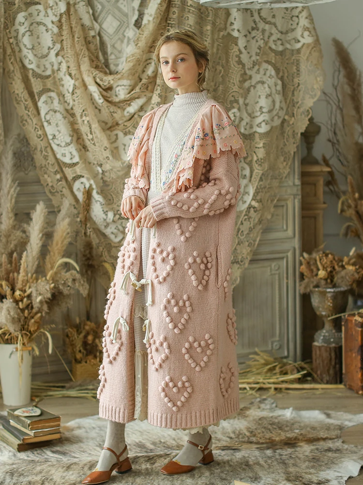 Женский шерстяной свитер в стиле оверсайз Винтажный Длинный свободного покроя с