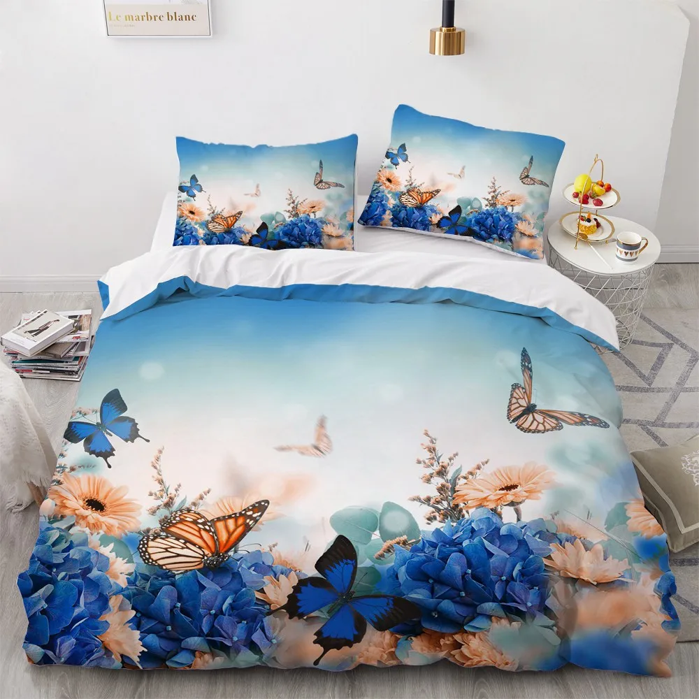 Simple Bedding Sets 3D Plant Flower Duvet Quilt Cover Set Comforter Bed Linen Pillowcase King Queen Full Double Home Texitle|Комплекты