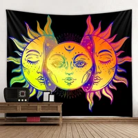 starry sky tapestry mandala tapestry moon sun white black tapestry hippie tapestry bedroom decoration psychedelic tapestry