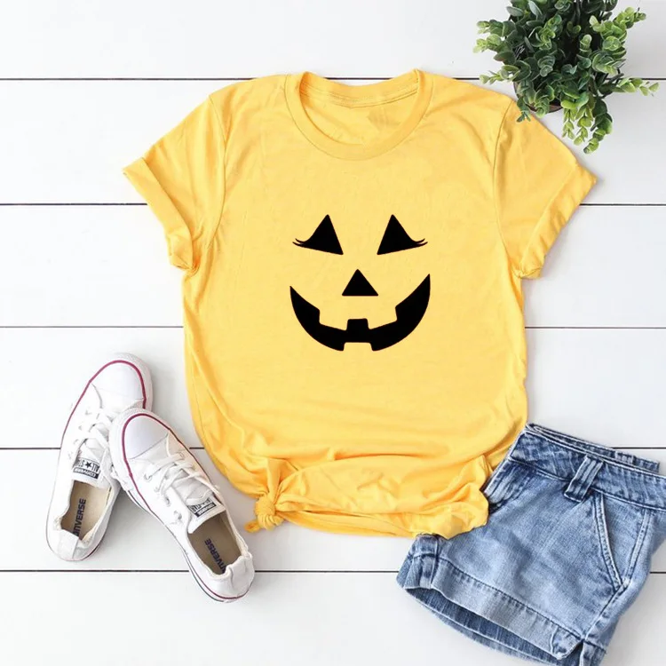 

Women Summer T-shirt Top Pumpkin Shirt Halloween Shirt Graphic Halloween Pumpkin Tee Tshirt Harajuku Causal Tops Shirt Plus Size