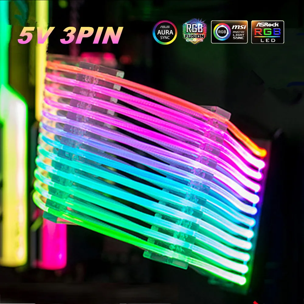 Удлинительный кабель блока цветная (RGB) блок питания ATX 24Pin GPU 8Pin тройной стример PCI