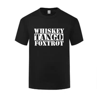 funny whisky tango foxtrot cotton t shirt graphic men round collar summer short sleeve tshirts letter tees