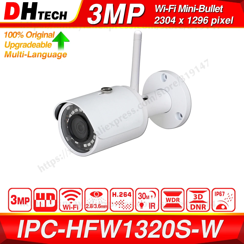Dahua оригинальный телефон 3 Мп Wi-Fi 30 м IR IP67 слот для SD-карты умная Беспроводная
