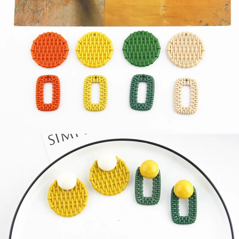 Аксессуары ручной работы сделай сам круглые прямоугольные полые серьги подвески