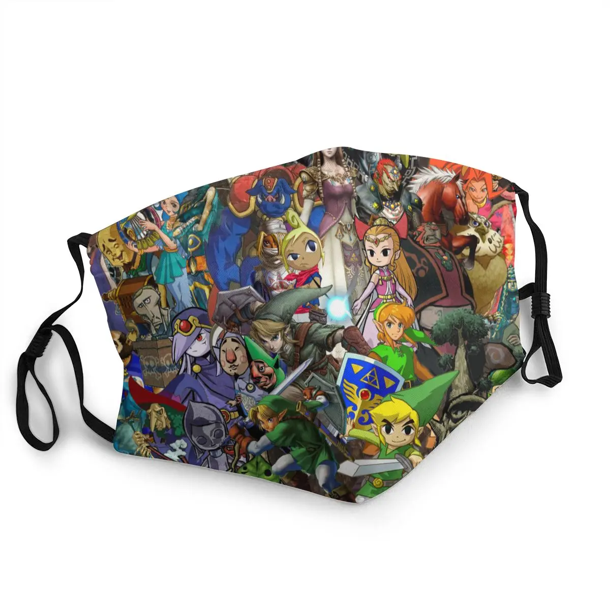 

Маски с узором Zelda, многоразовые маски, противотуманные и пылезащитные маски, защитные маски с фильтрами, респираторные маски