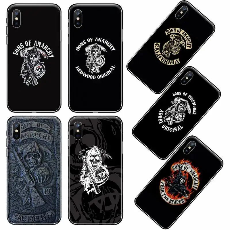 Чехол для телефона sons of anarchy Skeleton Horror iphone 12 5 5s 5c se 6 6s 7 8 plus x xs xr 11 pro max|Бамперы| |