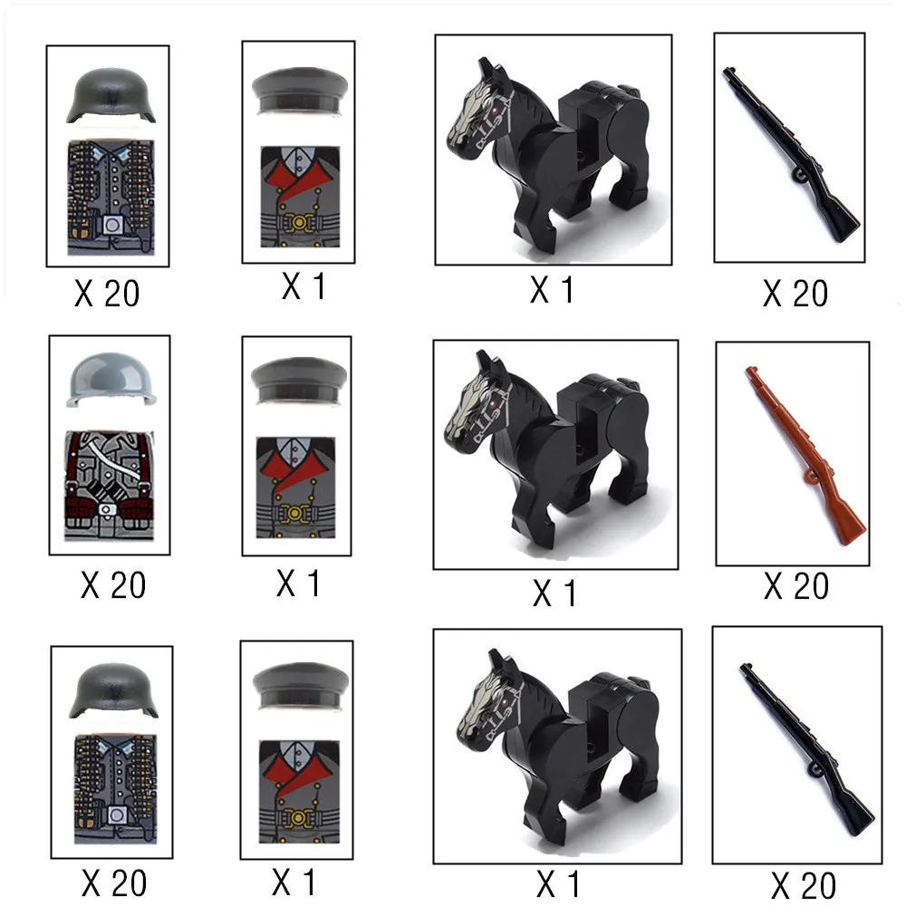 Конструктор офицерный солдат времен 2 мировой войны немецкая армия лошадь войска