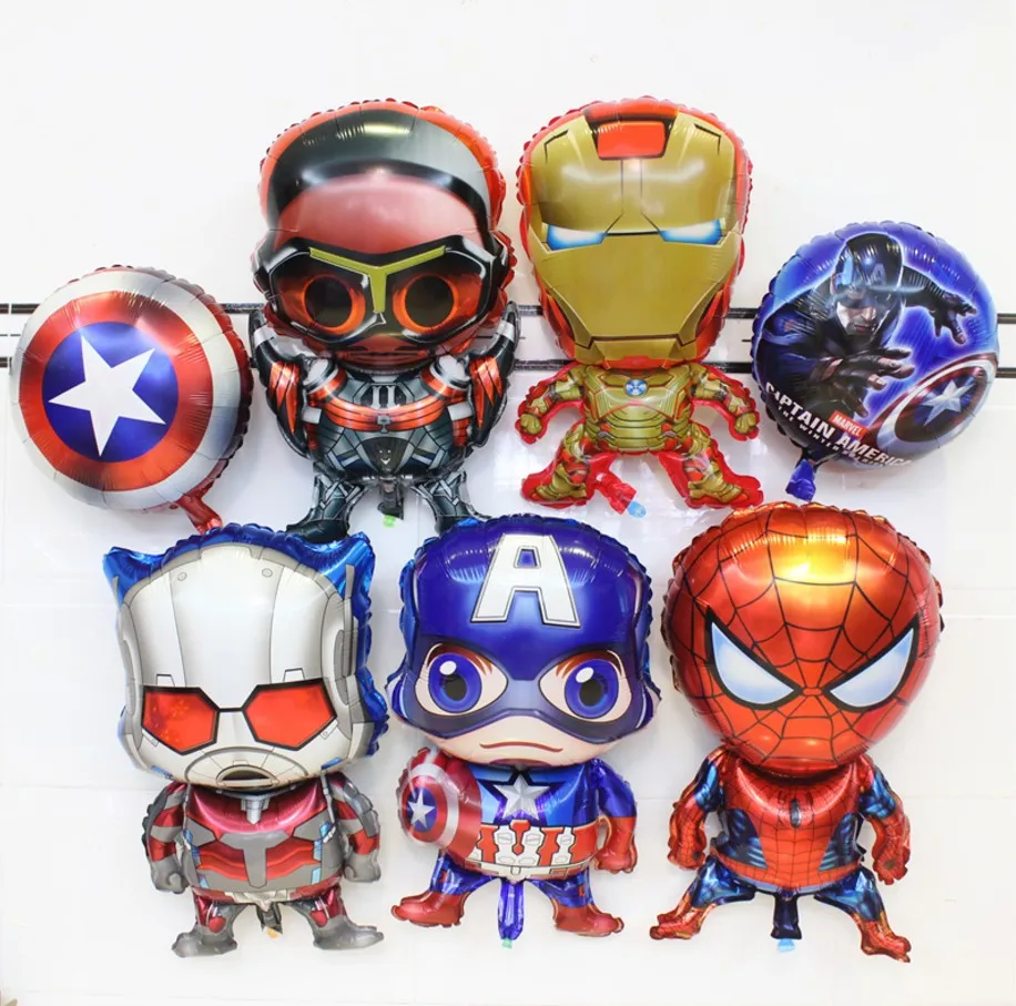 6 шт. супергероев Marvel большой Фольга воздушные шары с принтом Железный человек