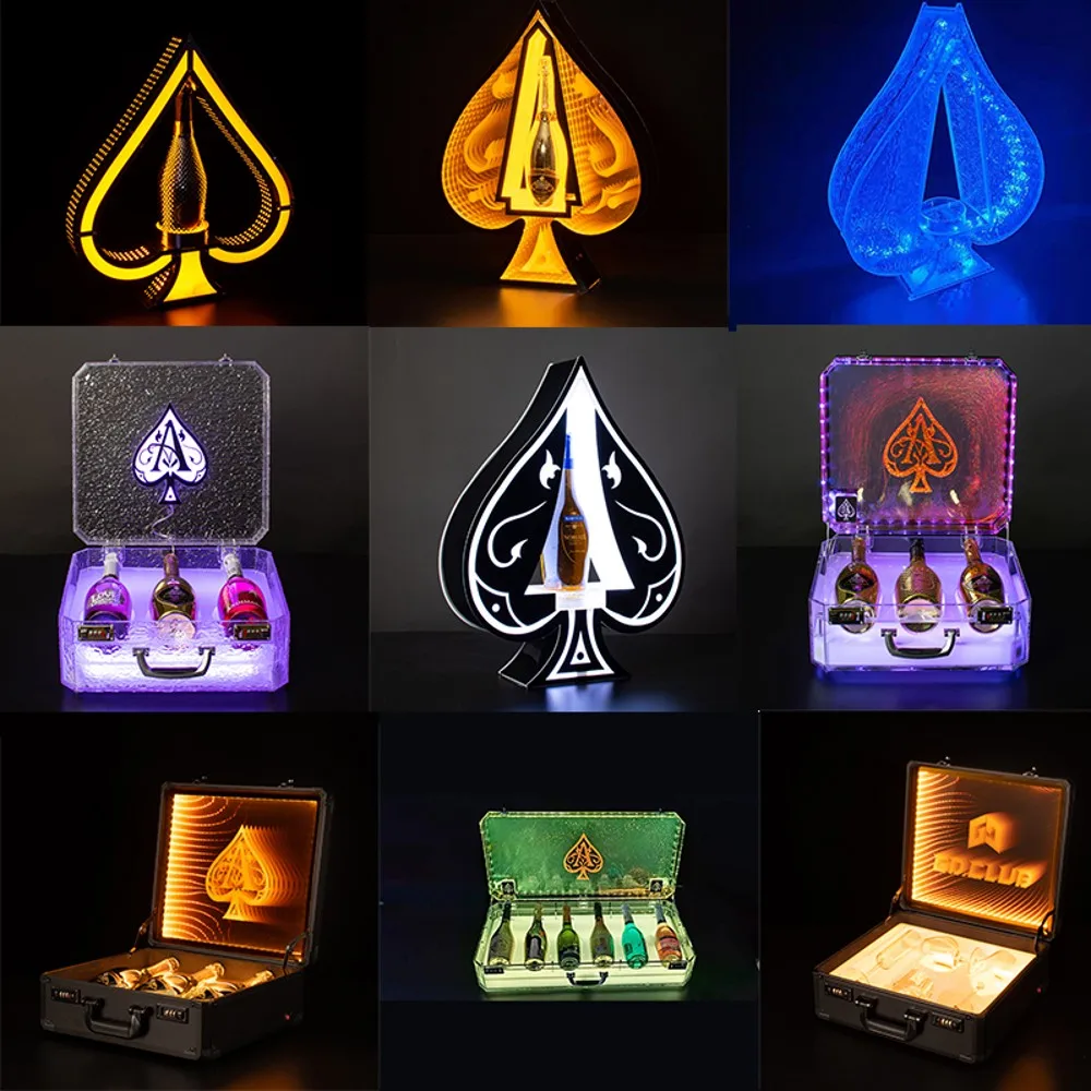 Ace of Spade-botella de champ&aacute;n LED recargable, soporte para botella de vino, c&oacute;ctel en crecimiento, para club nocturno, fiesta, sal&oacute;n, Bar-3