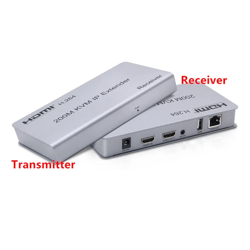 Адаптер Удлинитель HDMI KVM IP 200 м Hdmi 1080P 1TX:NRXs по RJ45 UTP Lan Кабельный гнездовой разъем