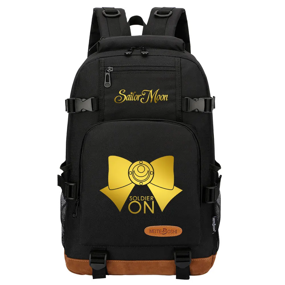 

New Kawaii Anime Gold Sailor Moon Boys Girls Kids School Book Bags Women Bagpack Teenagers Canvas Men Laptop Travel Backpack