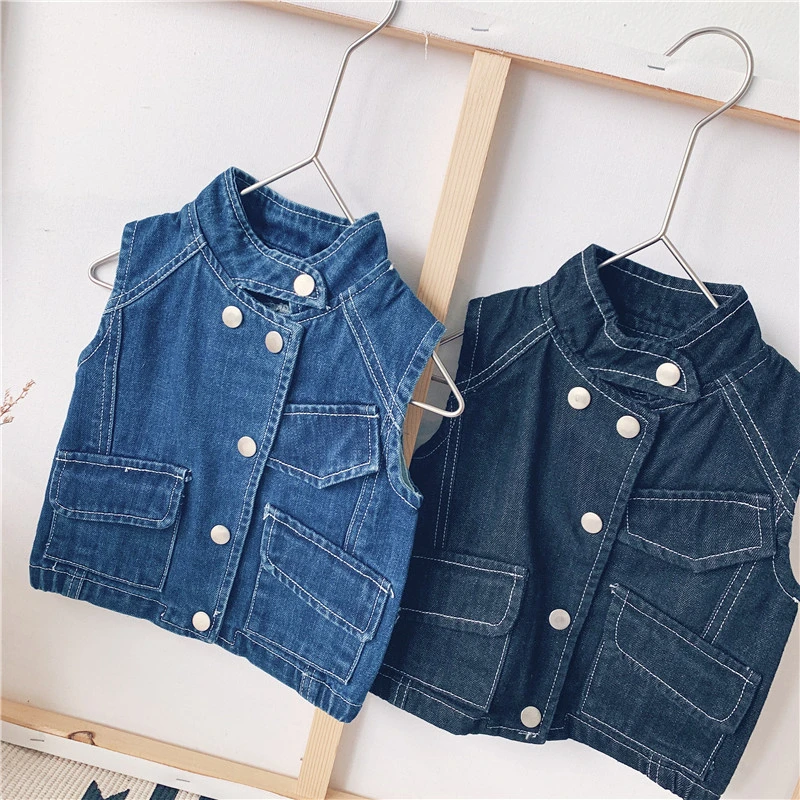 Женский джинсовый жилет джинсовая куртка для мальчиков на весну и осень верхняя