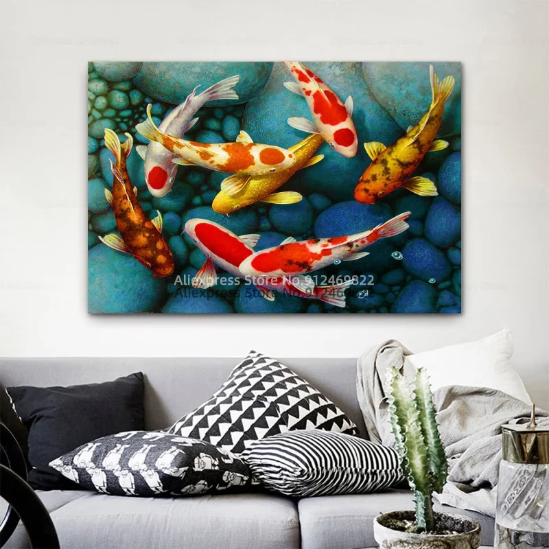 Абстрактный карп лотос пруд животные